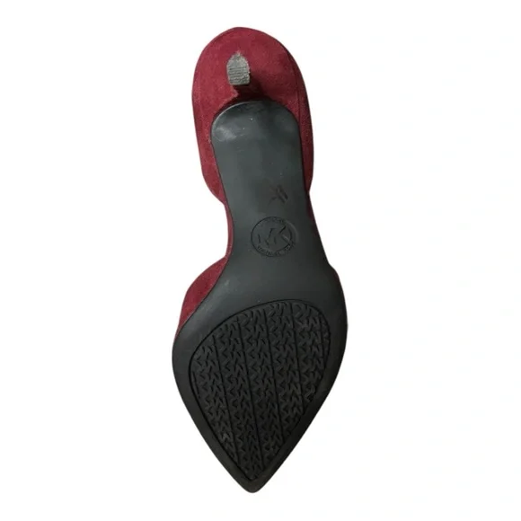 Michael Kors Burgundy Suede Kitten Heels with Rhinestone Buckle – Size 5M - Picture 10 of 11